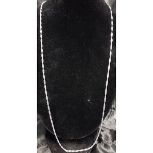 Sterling Silver 925 Plated 22 Inch‎ Water Wave Chain Necklace New Thin 1/16th"